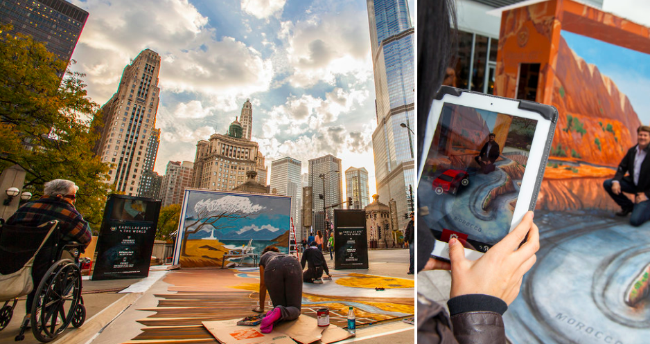 Cadillac 3D Chalk Art Event